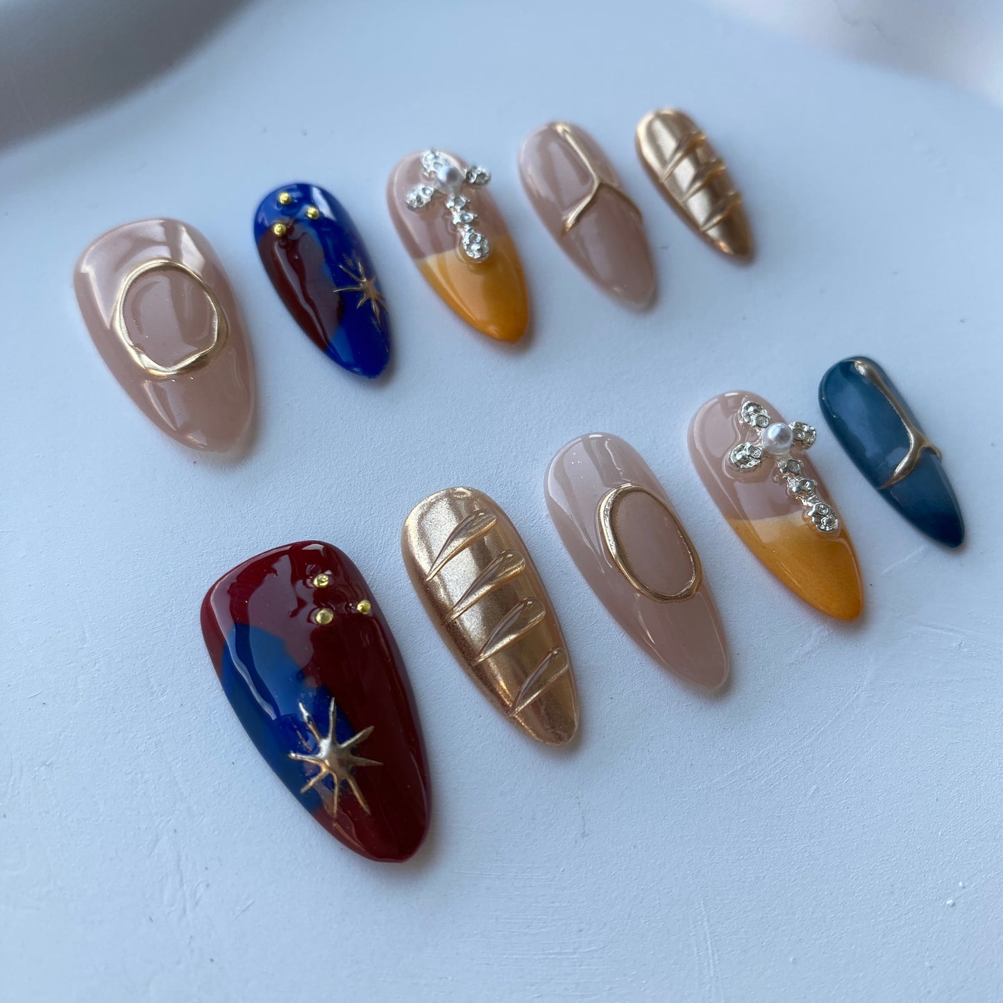F12—Handmade Almond Wear Nails