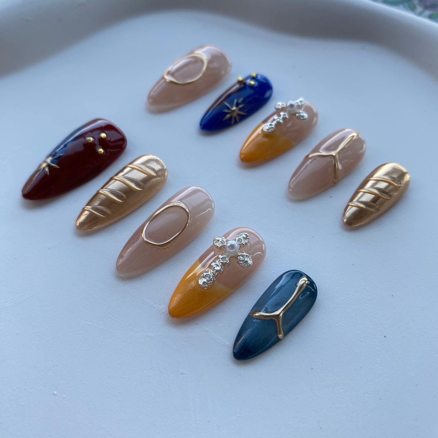 F12—Handmade Almond Wear Nails