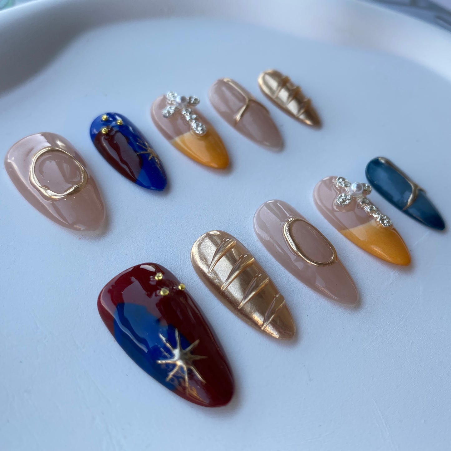 F12—Handmade Almond Wear Nails