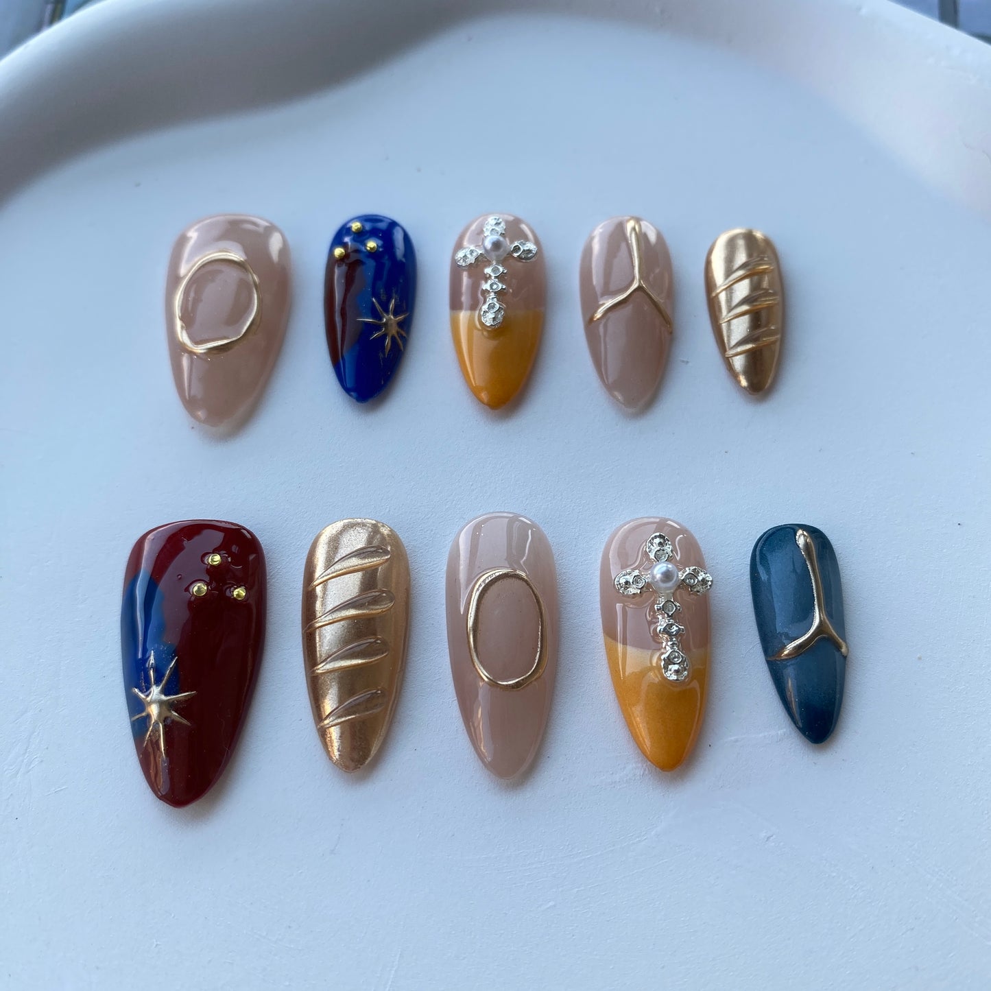 F12—Handmade Almond Wear Nails
