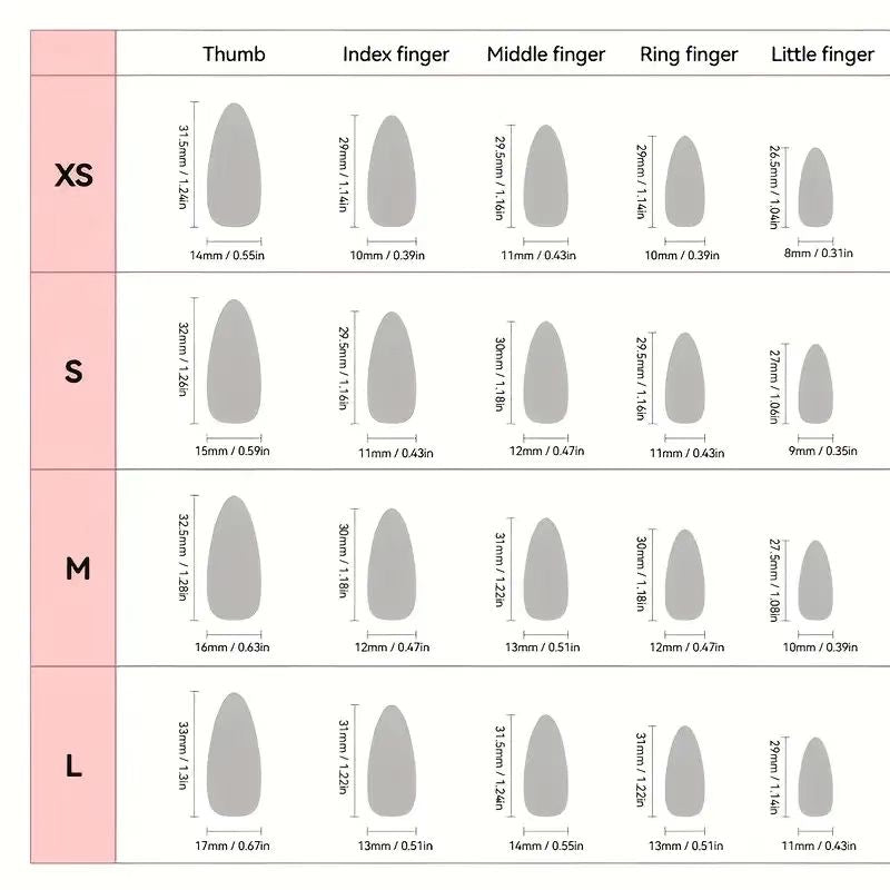 F09—Handmade Almond 3D Sculpted Wear Nails
